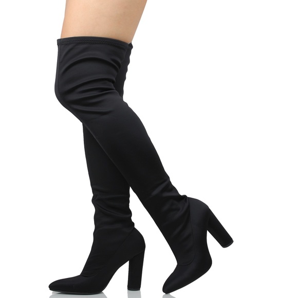 Black Pointy Lycra over the knee boot. Sale!!!! - Picture 2 of 3